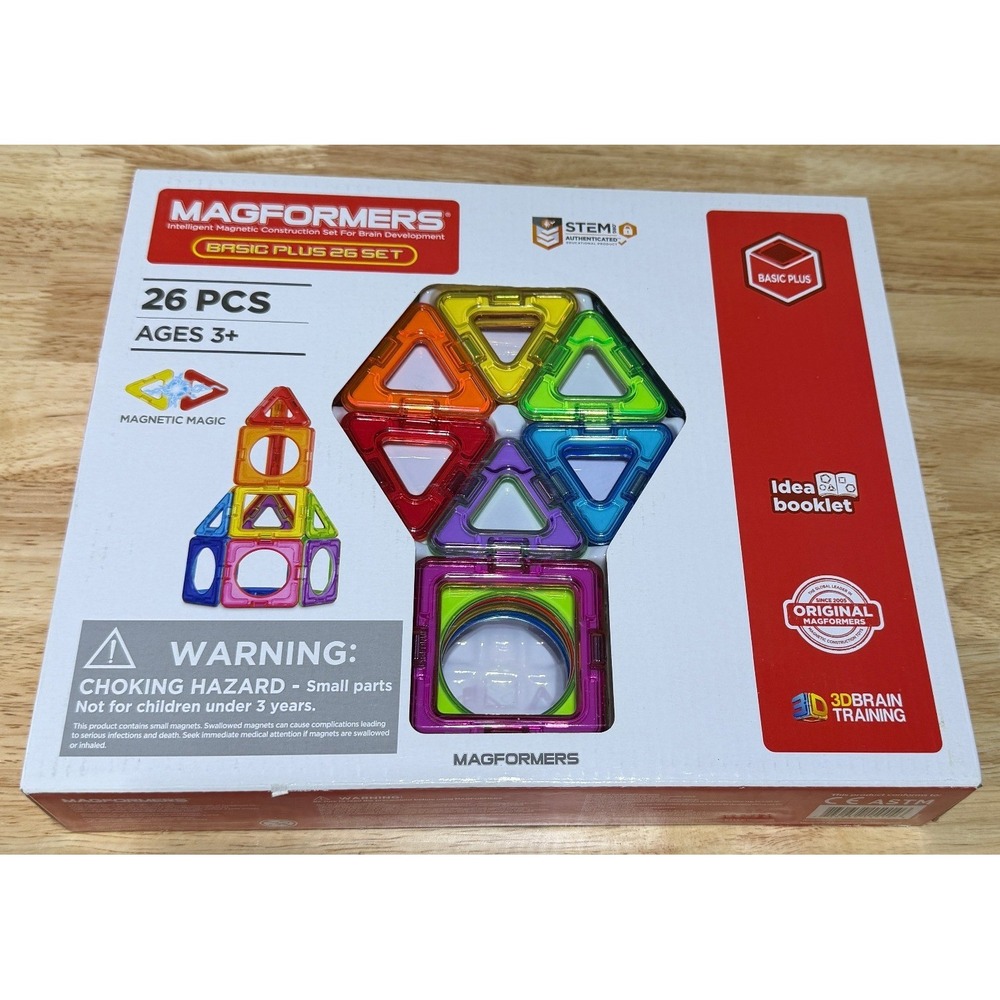 MAGFORMERS Basic Plus 26 Piece Magnetic Building Set Factory Sealed